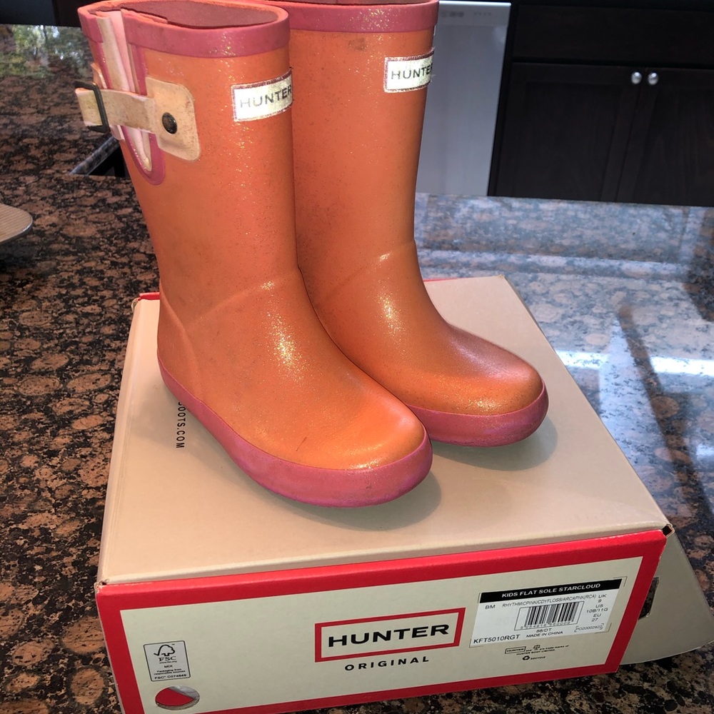 Girls pink sparkle rain boots